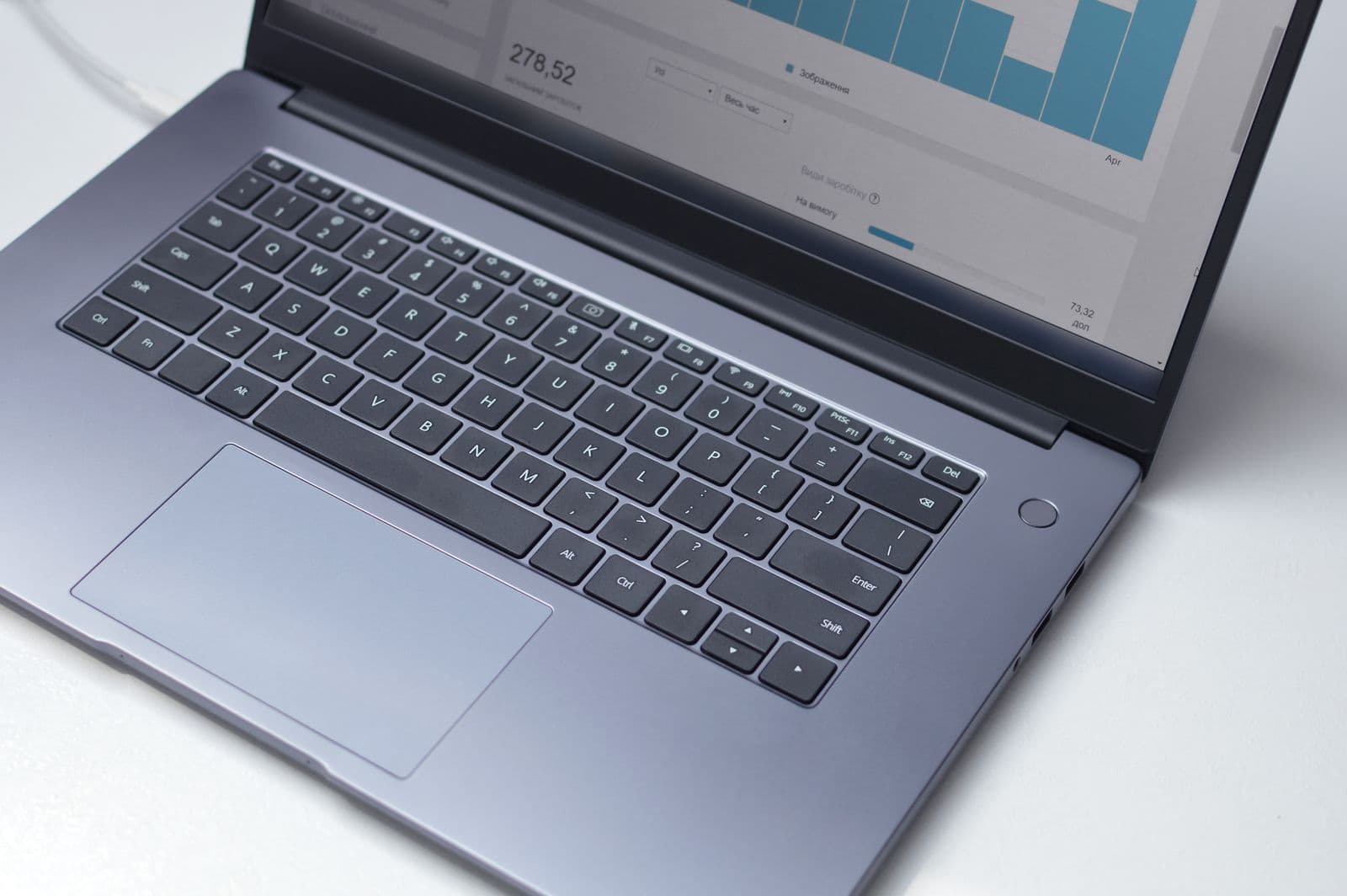 Analytics dashboard on a laptop screen