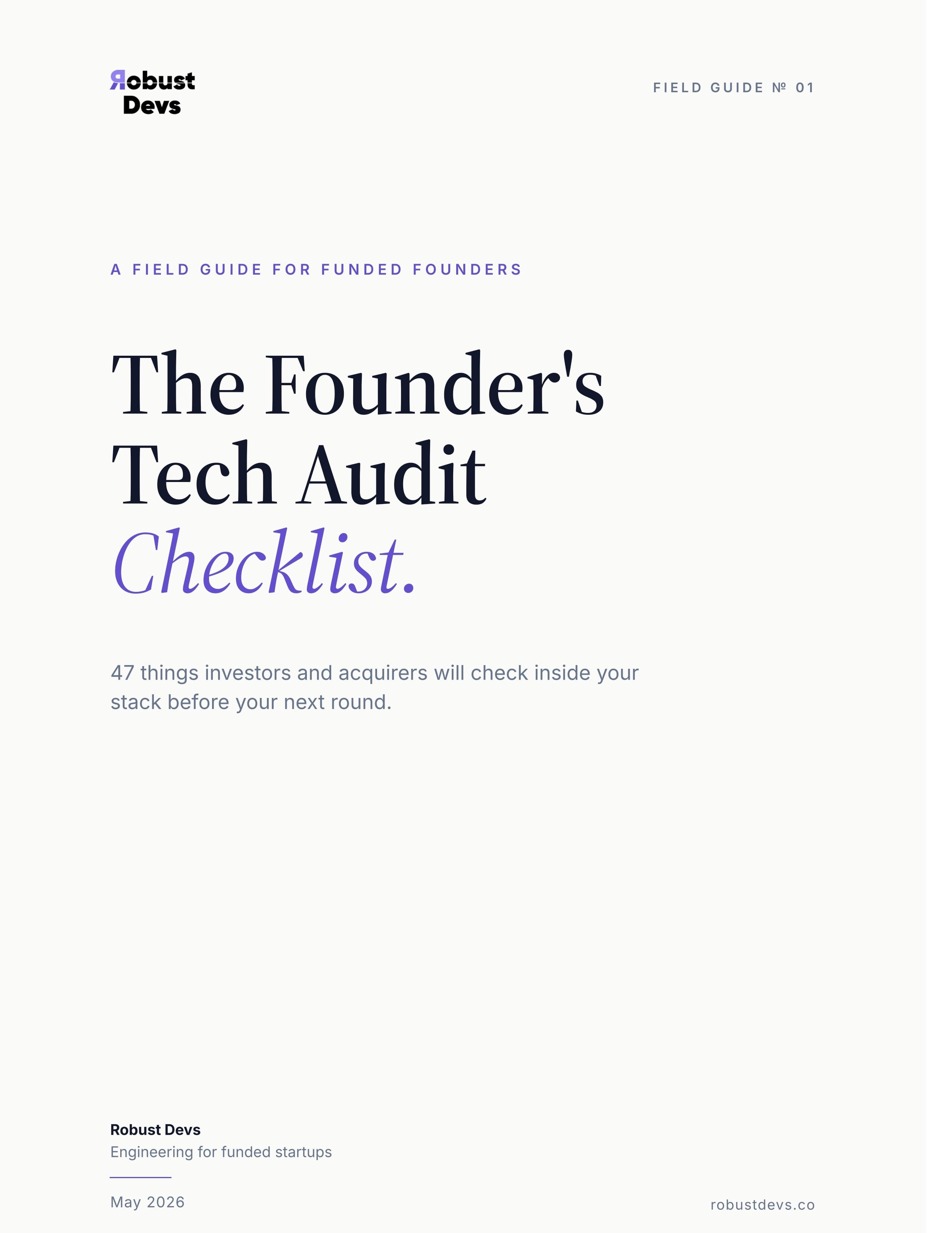 Founder Tech Audit report cover