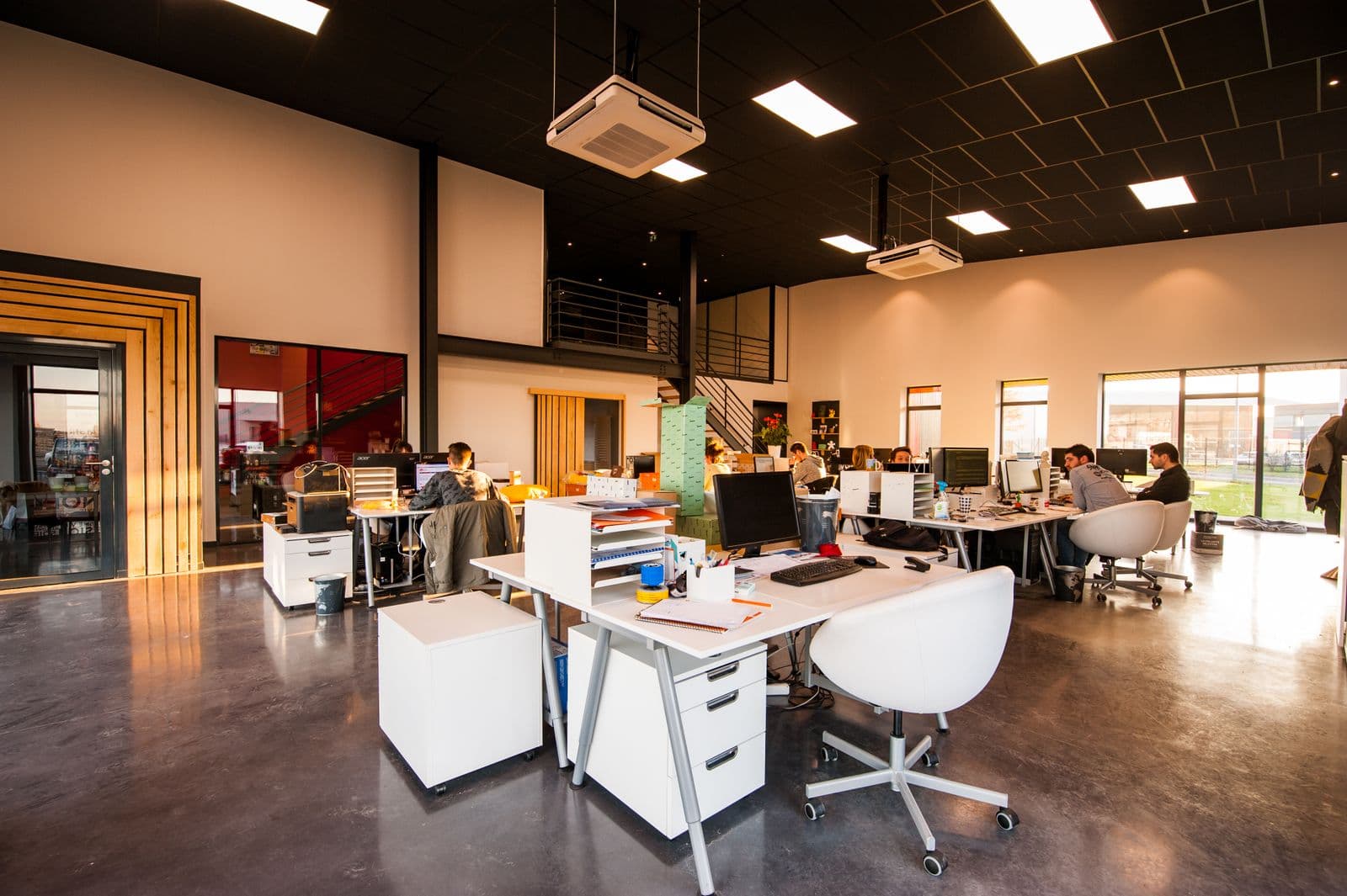 Office workspace with desks